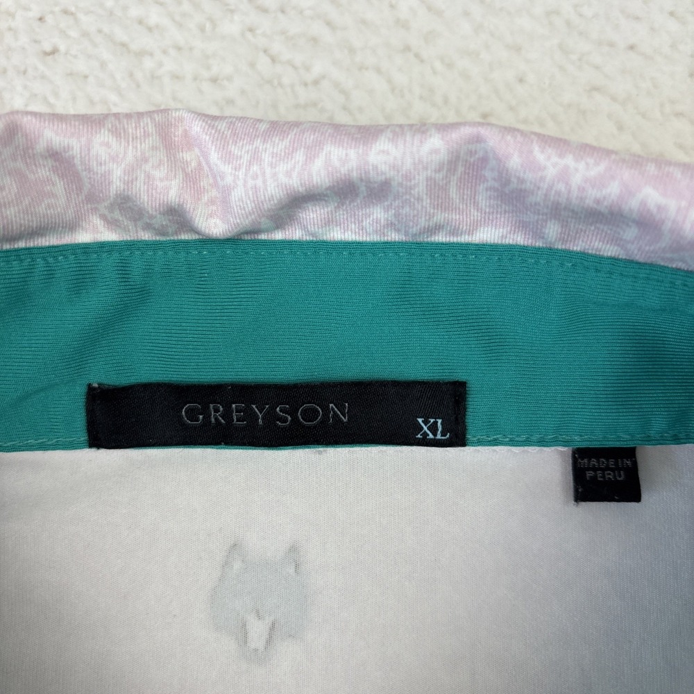GREYSON Mens Performance‎ Polo Shirt XL Pink AOP Lightweight Golf No Logos EUC - Picture 4 of 15